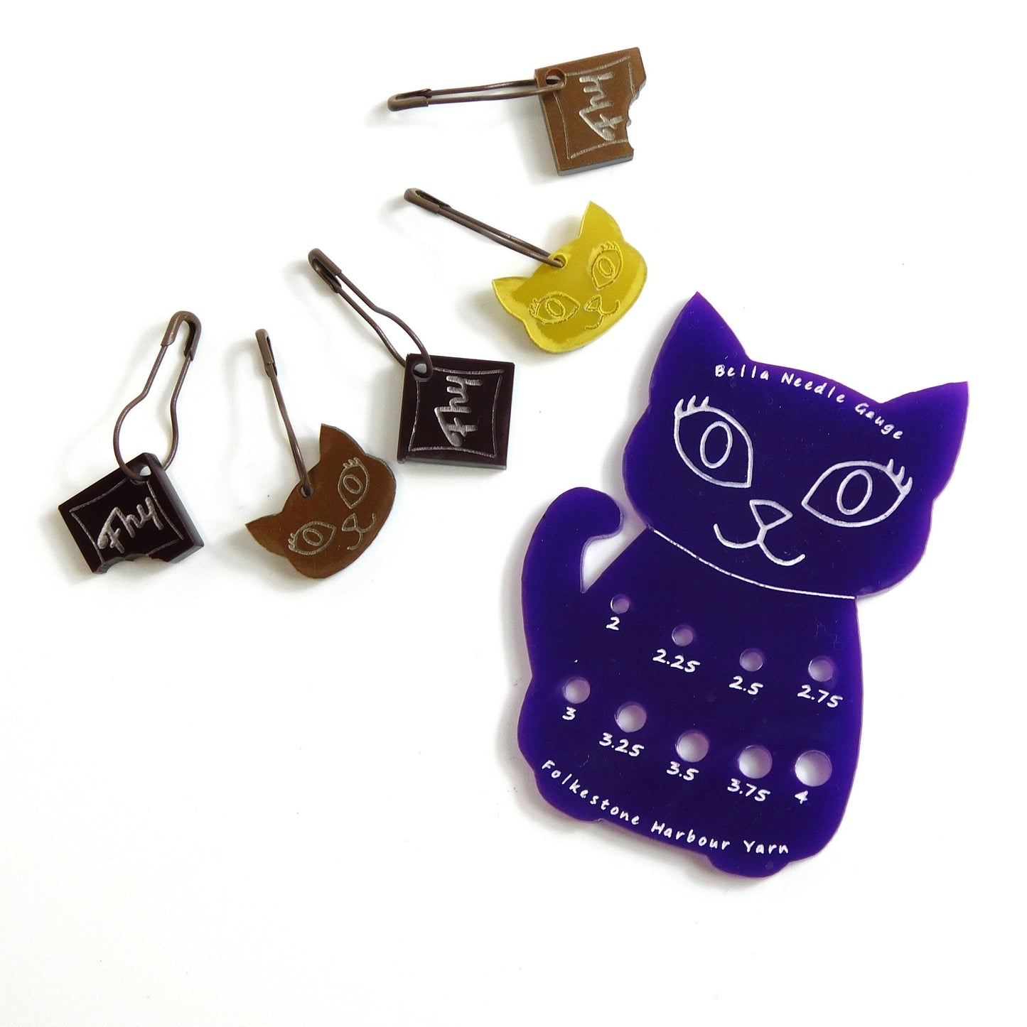 Bella Cat Sock Knitting Needle Gauge Metric Solid Purple