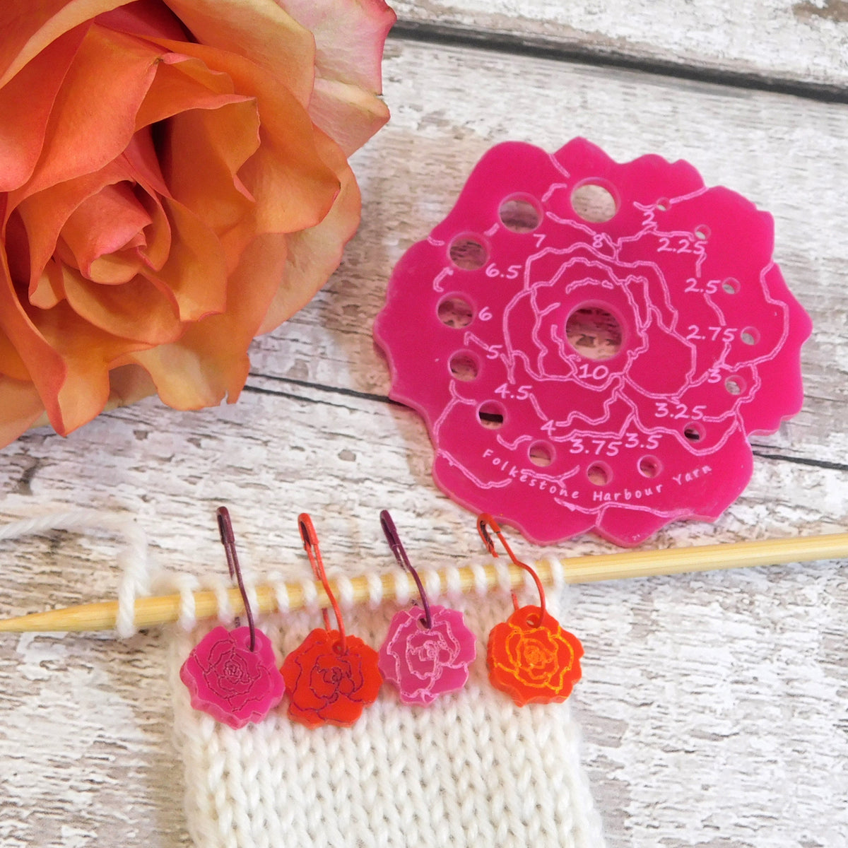 Rose Knitting Needle Gauge Metric Fuchsia Pink