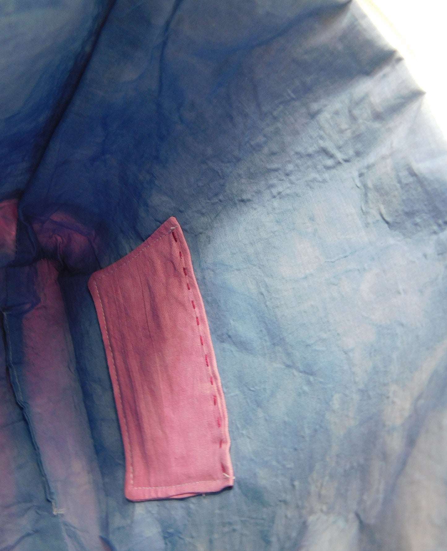 Hand Embroidered Zip Project Bag: Naturally Dyed Cotton Pouch