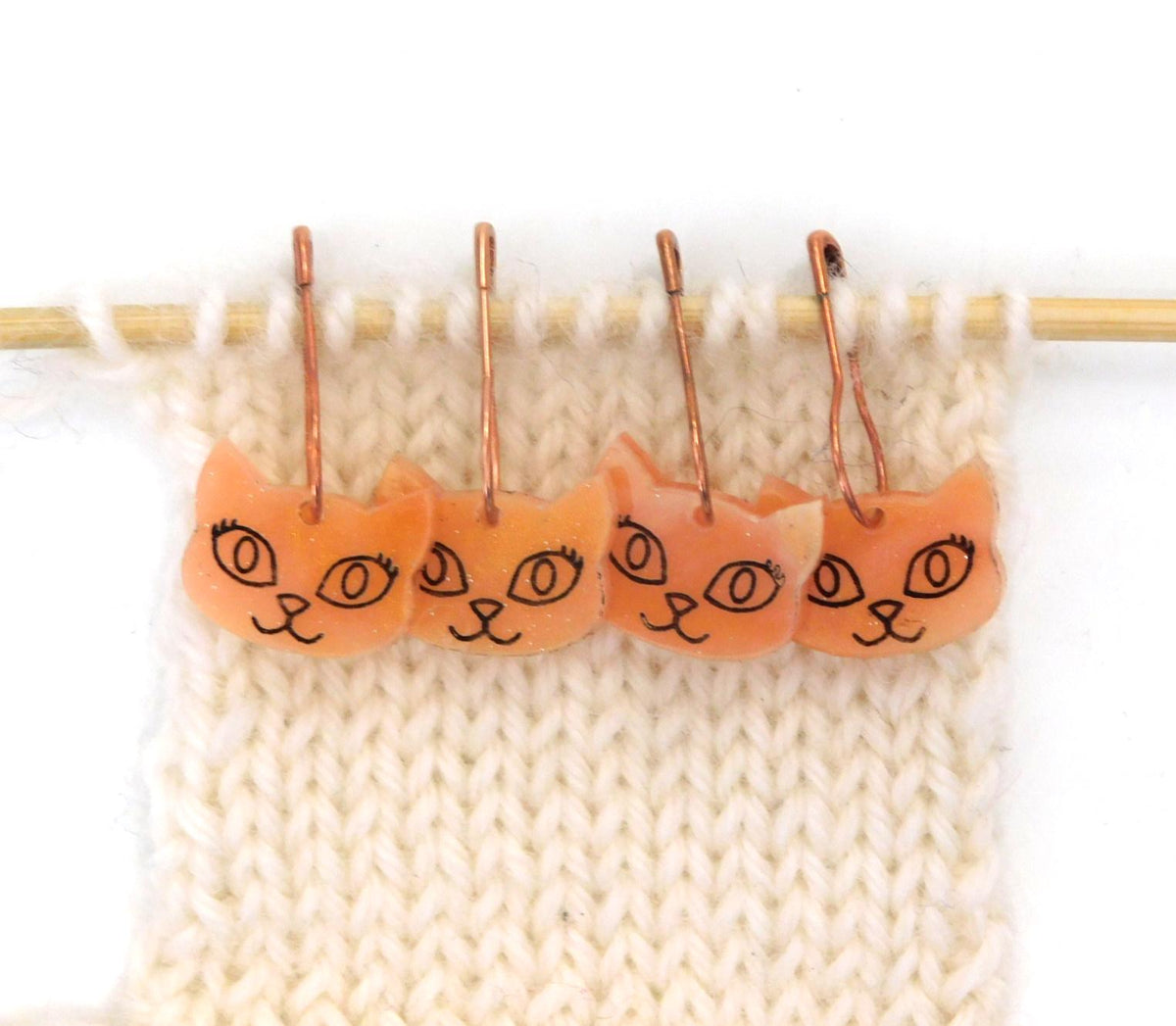 Amber Bella Cat Stitch Markers Set of 4