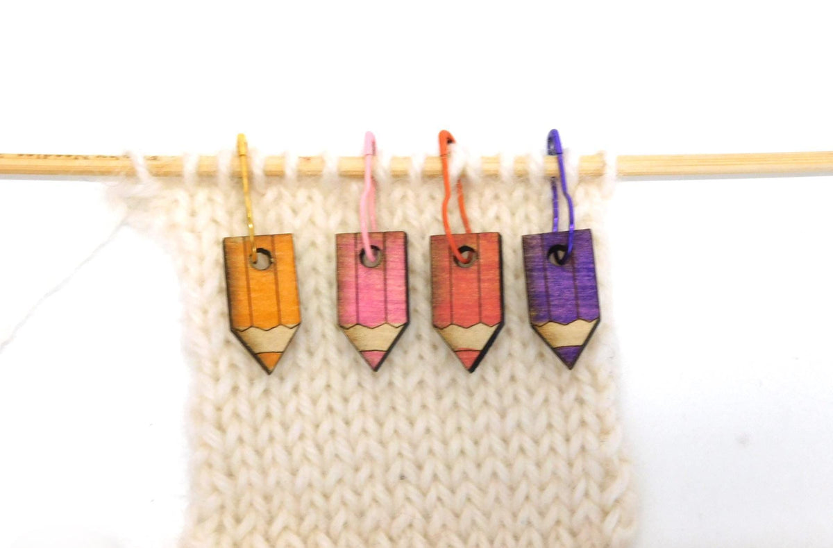 Pencil Stitch Markers set of 4  SUNSET EDITION
