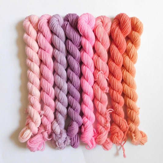 Sunset Beach  Solid Mini Skein Set    Sock or DK Yarn 80g