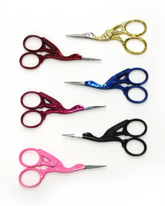 Colourful Stork Scissors for Yarn or Embroidery 6 colour options 9.2cm