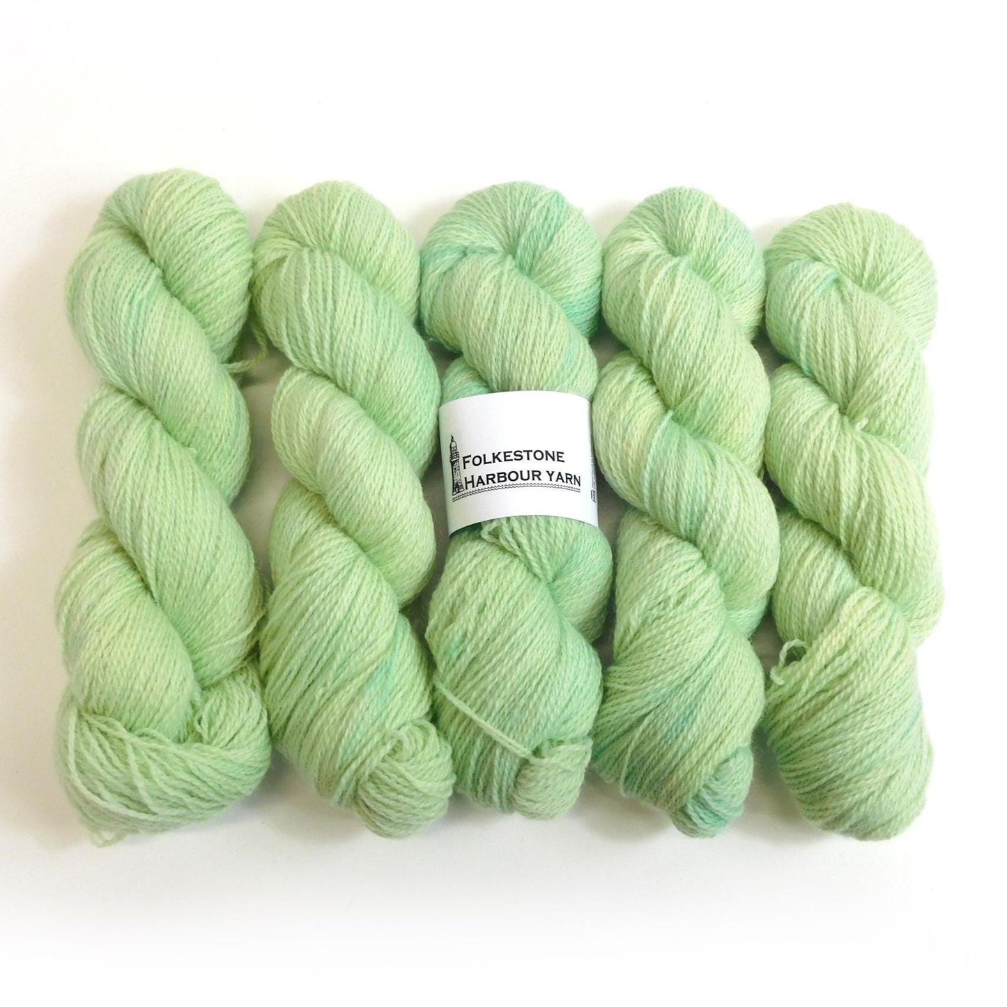 Faversham Green Semi-Solid Romney Sock weight Wool Yarn 100g