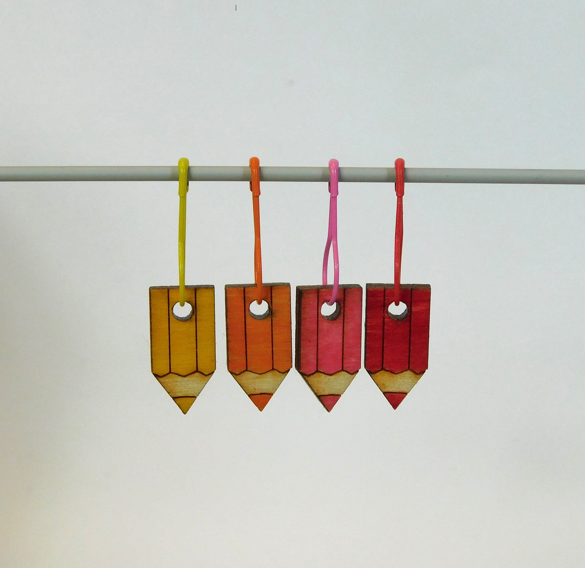 Pencils  Multicoloured Stitch Marker sets     Choice of 4 or 8