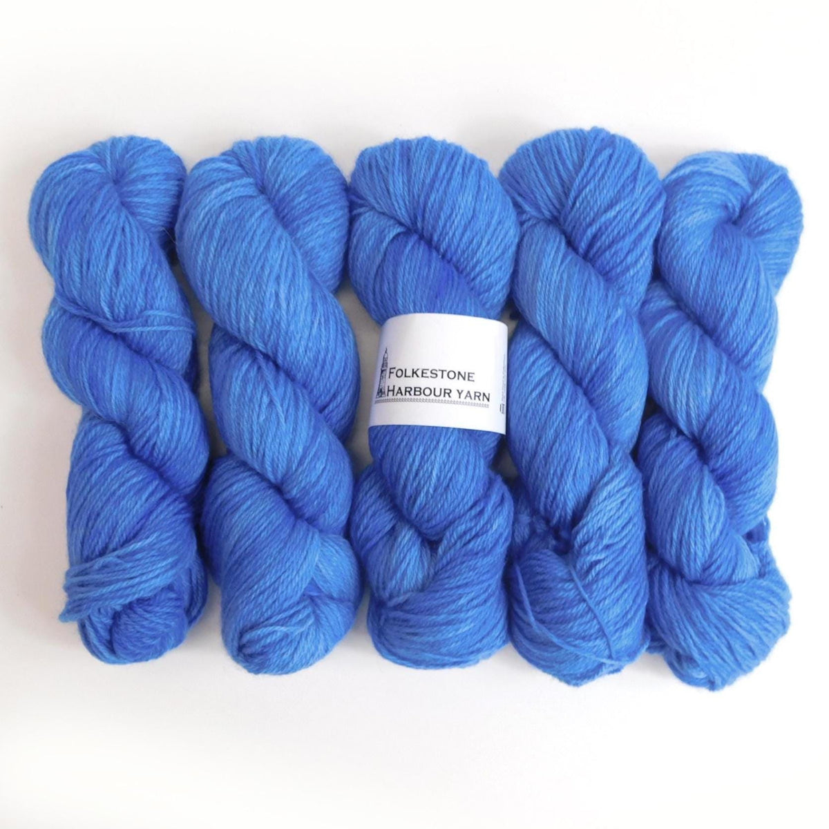 Folkestone Blue Kent Romney DK Weight Yarn 100g Skein