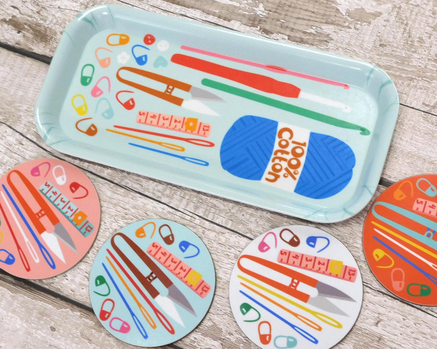 Crochet Melamine Desk Tidy Tray  3 colour options