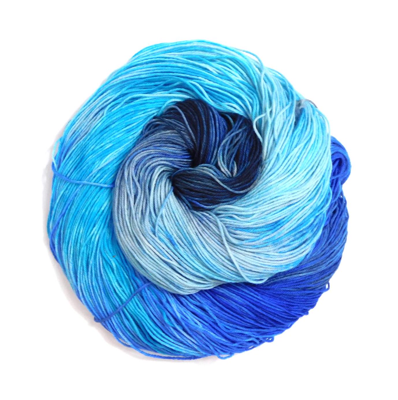 RAMMSKEINS: Richard         100g Variegated Turquoise Blue Sock Yarn   Fluorescent/UV Reactive