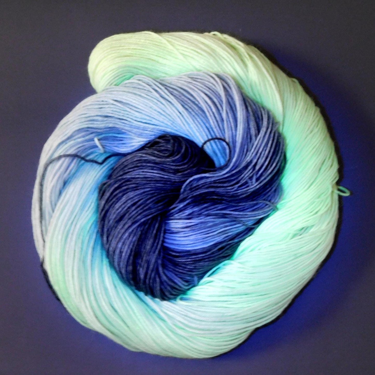 RAMMSKEINS: Flake        100g Variegated Yellow Black Sock Yarn   Fluorescent/UV Reactive