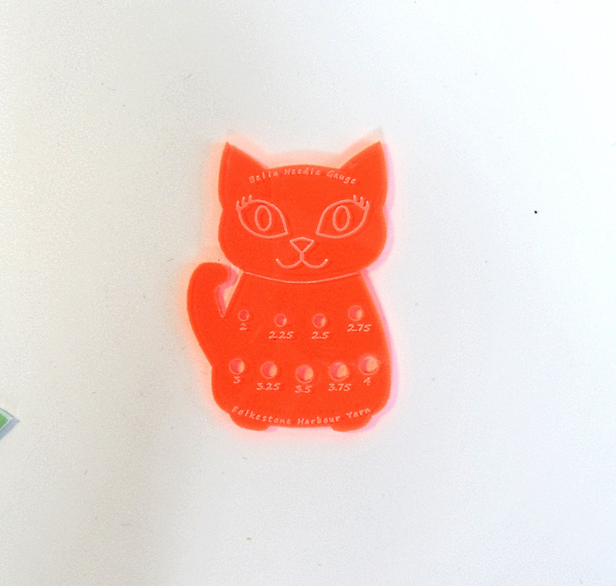 Bella Cat Knitting Needle Gauge  Metric Sizes   Fluorescent Orange