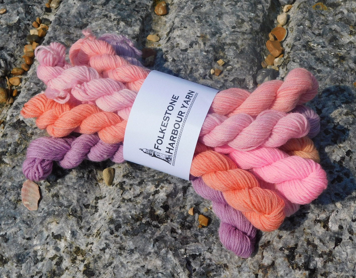 Sunset Beach  Solid Mini Skein Set    Sock or DK Yarn 80g