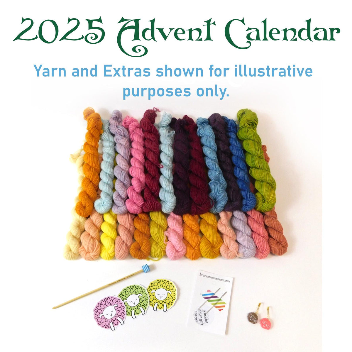 2026 Mystery Yarn Advent Calendar    Folk Art themed      Naturally Dyed Sock Yarn 10g daily