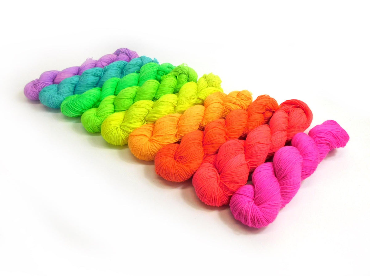Fluorescent Lilac Merino Blend Sock Wool yarn 50g or 100g skein