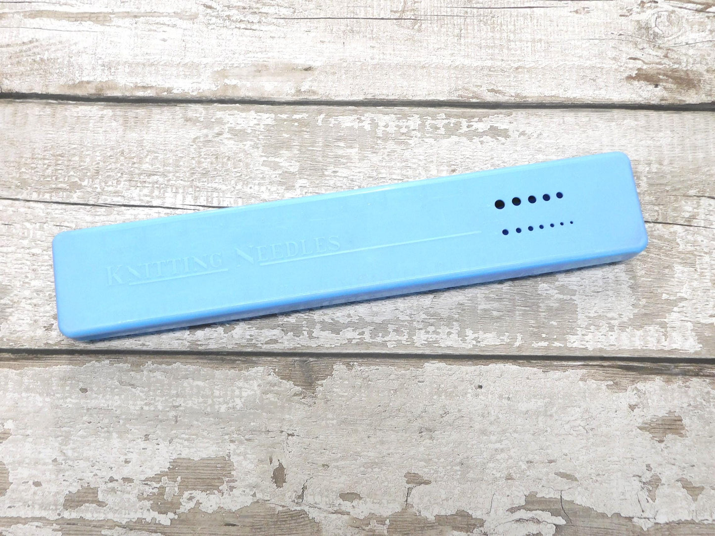 Vintage Knitting Needle Box  Blue or Pink