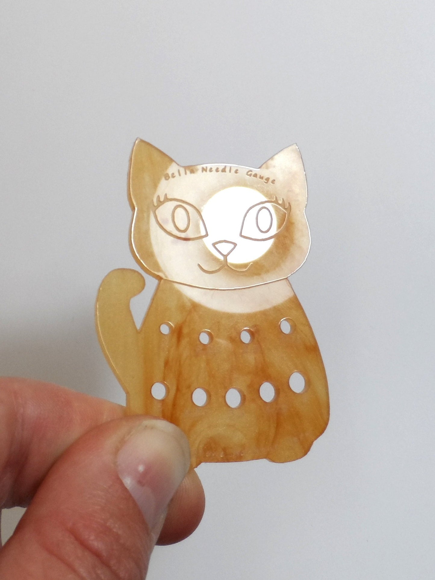 Bella Cat Sock Knitting Needle Gauge Metric  Ginger Pearlescent Swirl