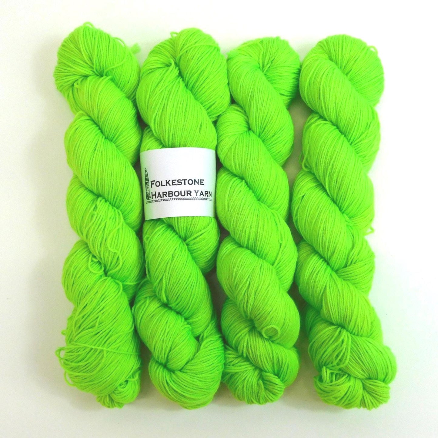 Fluorescent Light Green Merino Blend Sock Wool yarn 100g skein