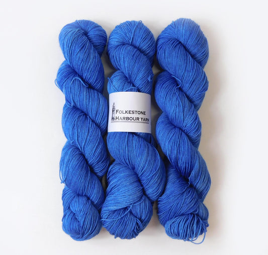 Folkestone Blue Merino Blend Sock Wool Yarn 100g