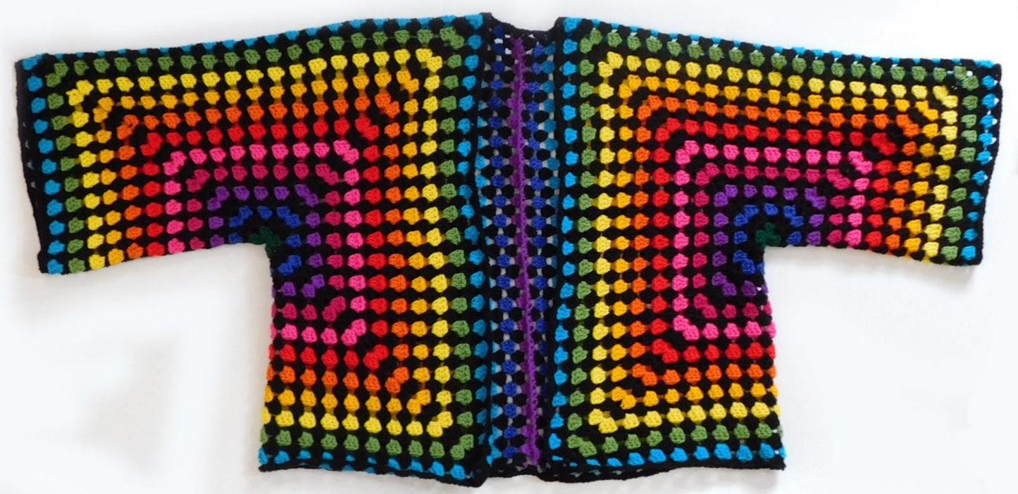 Granny Hexagon Cardigan Crochet Pattern     Digital Download