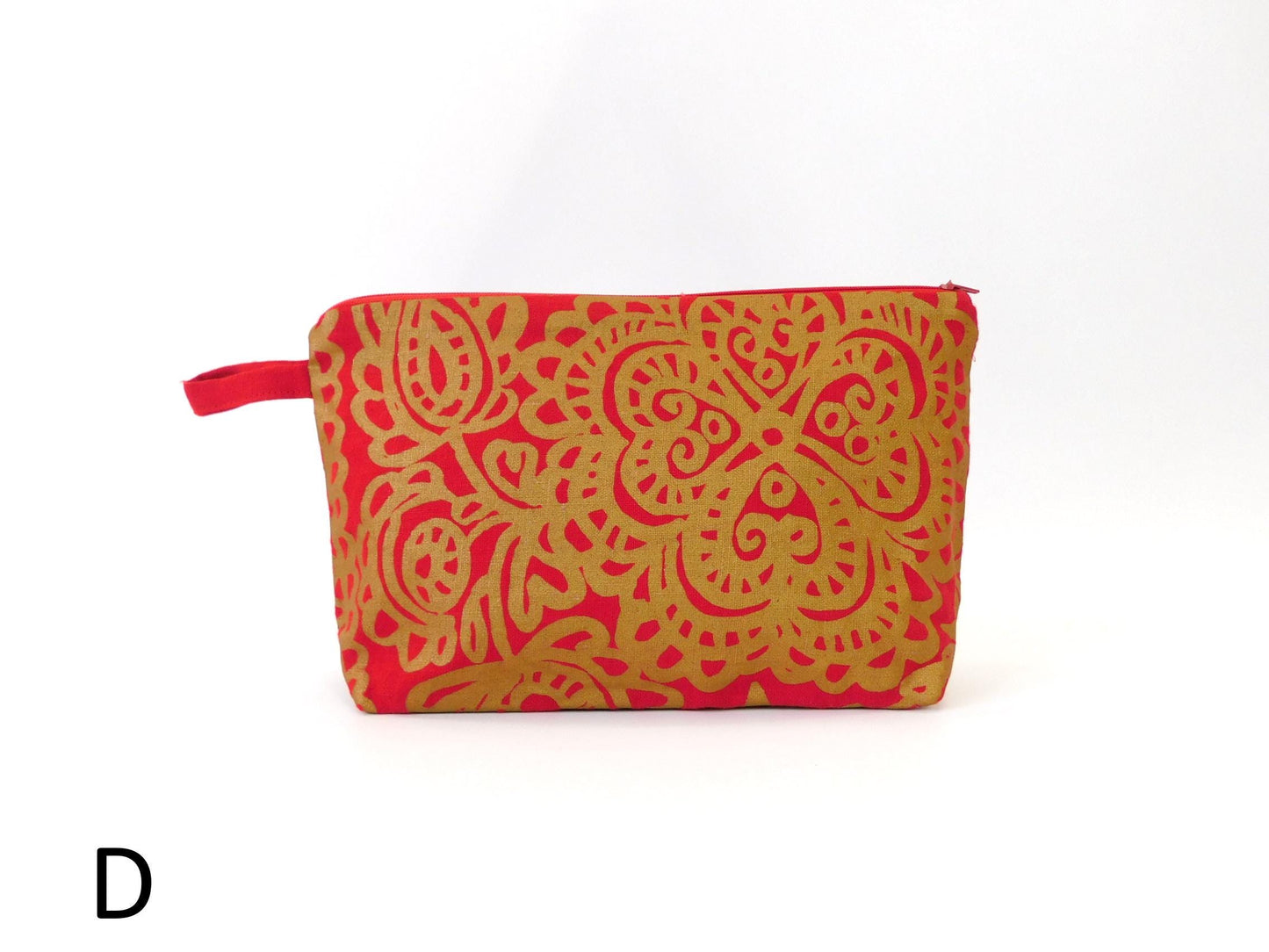 Marimekko Kirgiisi Fabric Zip Pouch  4 options    Red Gold