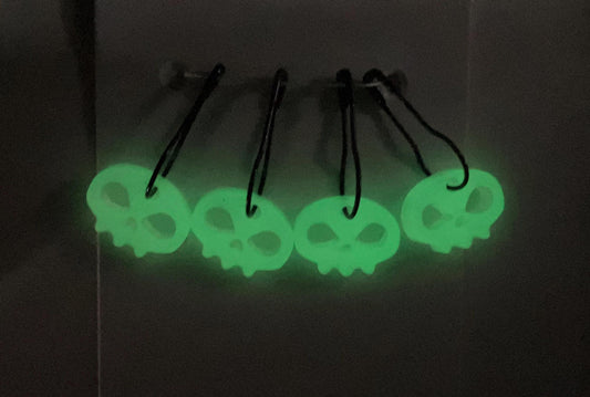 Glow In the Dark Skulls Halloween Stitch Markers Set of 4