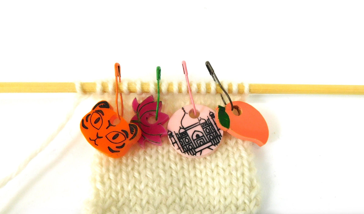 India Themed Stitch Markers Set of 4