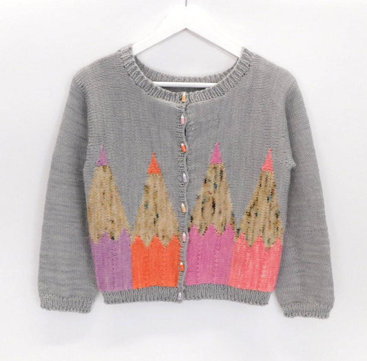 Pencil Cardigan Knitting Pattern  Adult Multiple Sizes   Digital Download