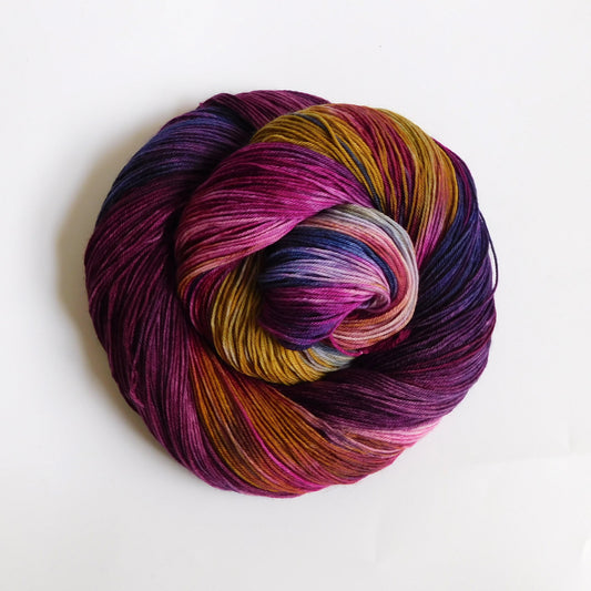 Blackberry Crumble variegated 4ply Sock Yarn 100g