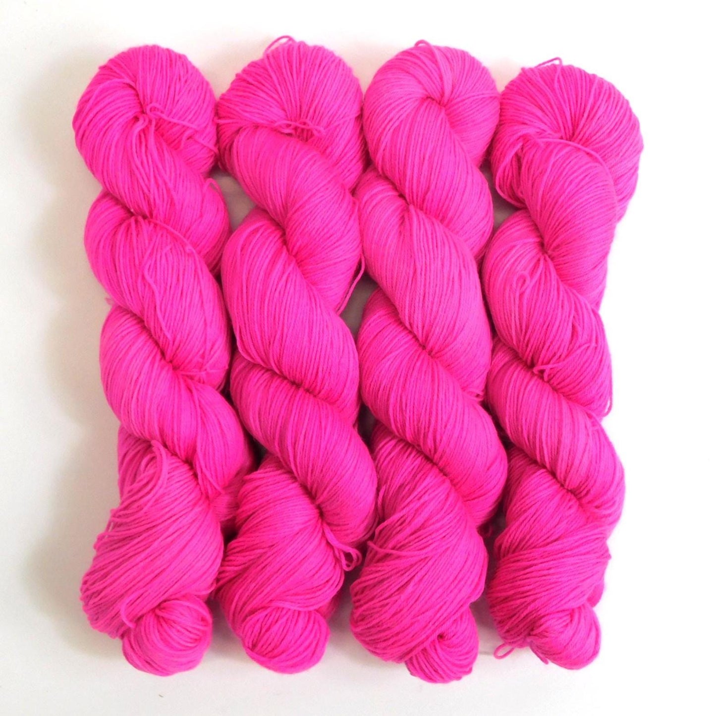 Fluorescent Pink Merino Blend Sock Wool yarn 100g skein