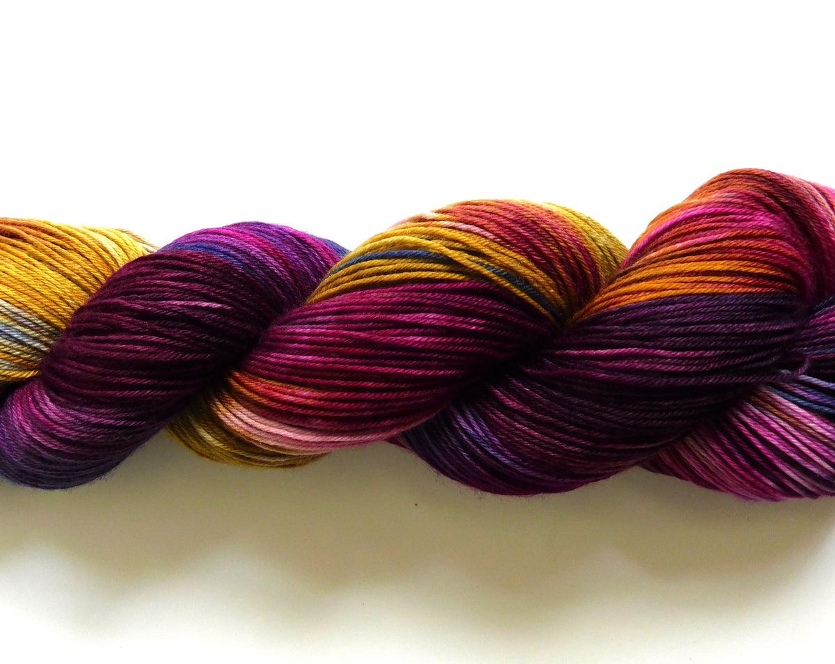 Blackberry Crumble variegated 4ply Sock Yarn 100g