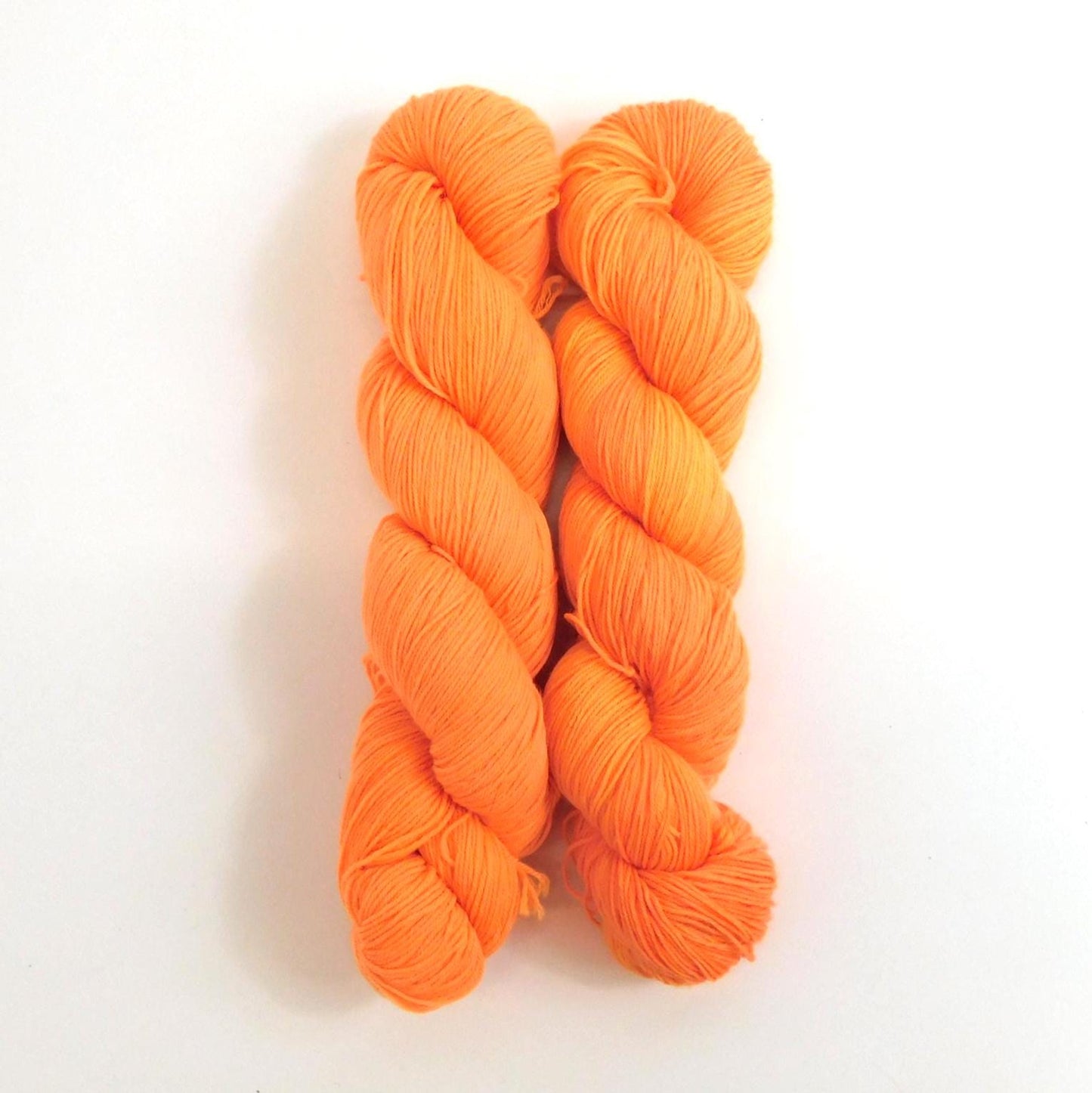 Fluorescent Light Orange Merino Blend Sock Wool yarn 100g skein