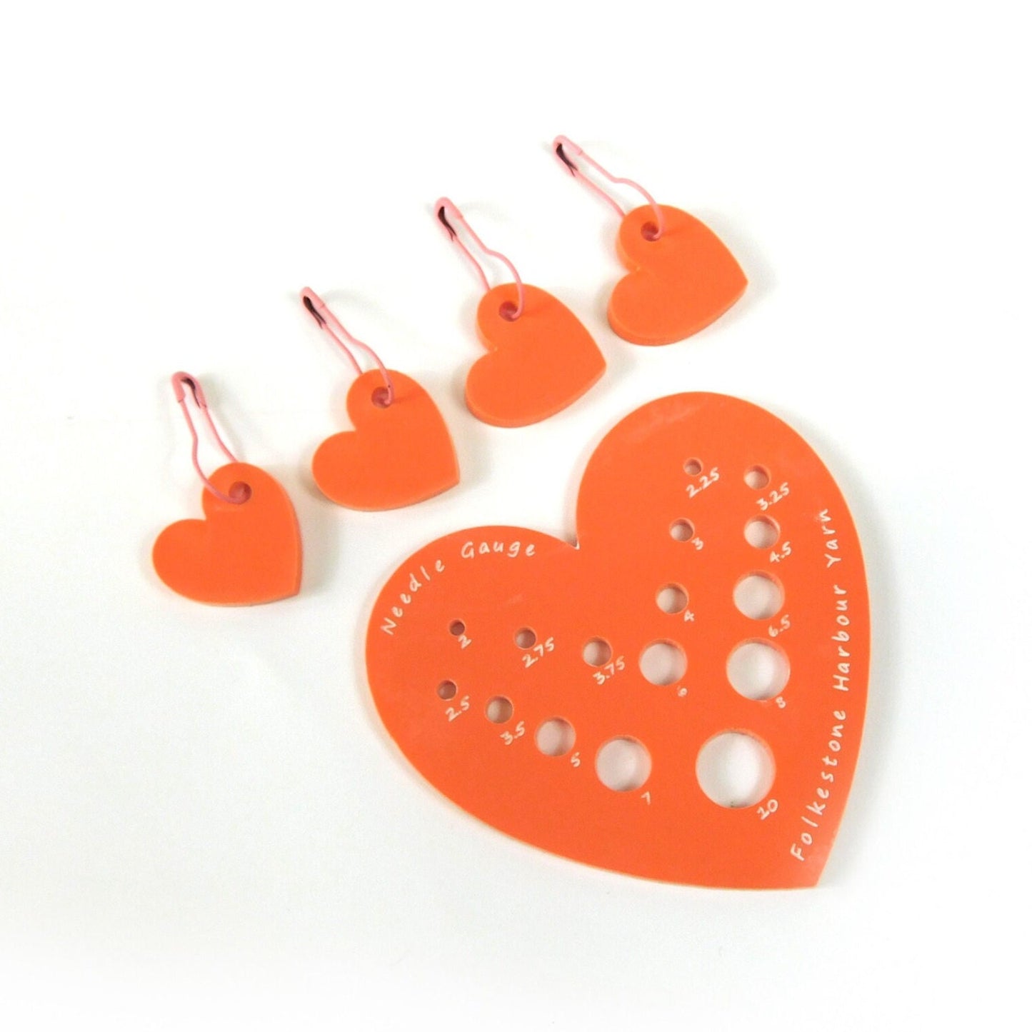 Peach Heart Stitch Markers Set of 4