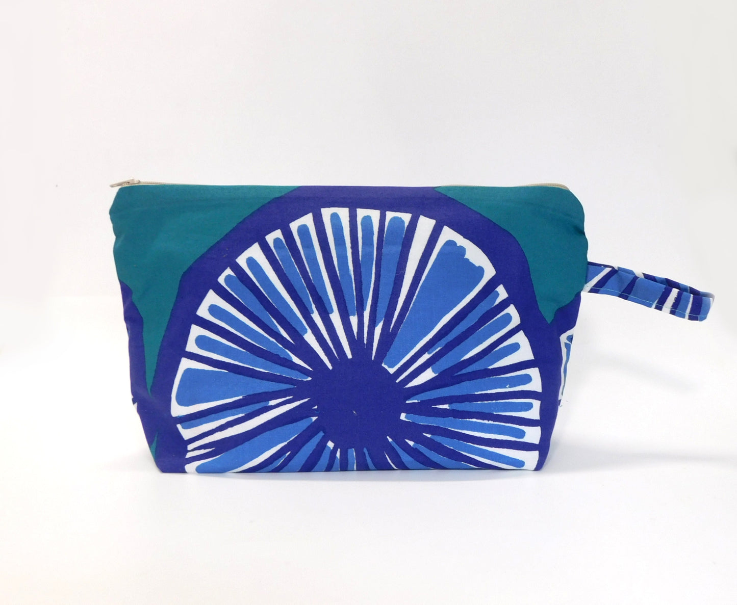 Marimekko Appelsiini Fabric Zip Pouch     Blue Green White