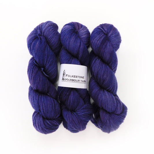 Canterbury Purple Semi-Solid Romney 4ply weight Wool Yarn 100g