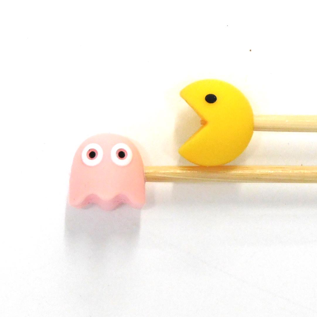 Pac Man silicone needle toppers 4 colour options