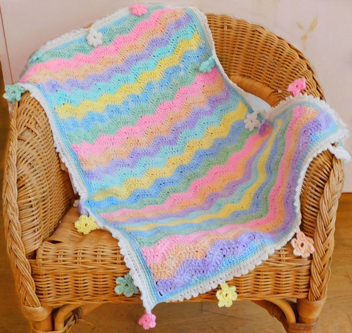Blossom Baby Blanket  Crochet Pattern Digital Download