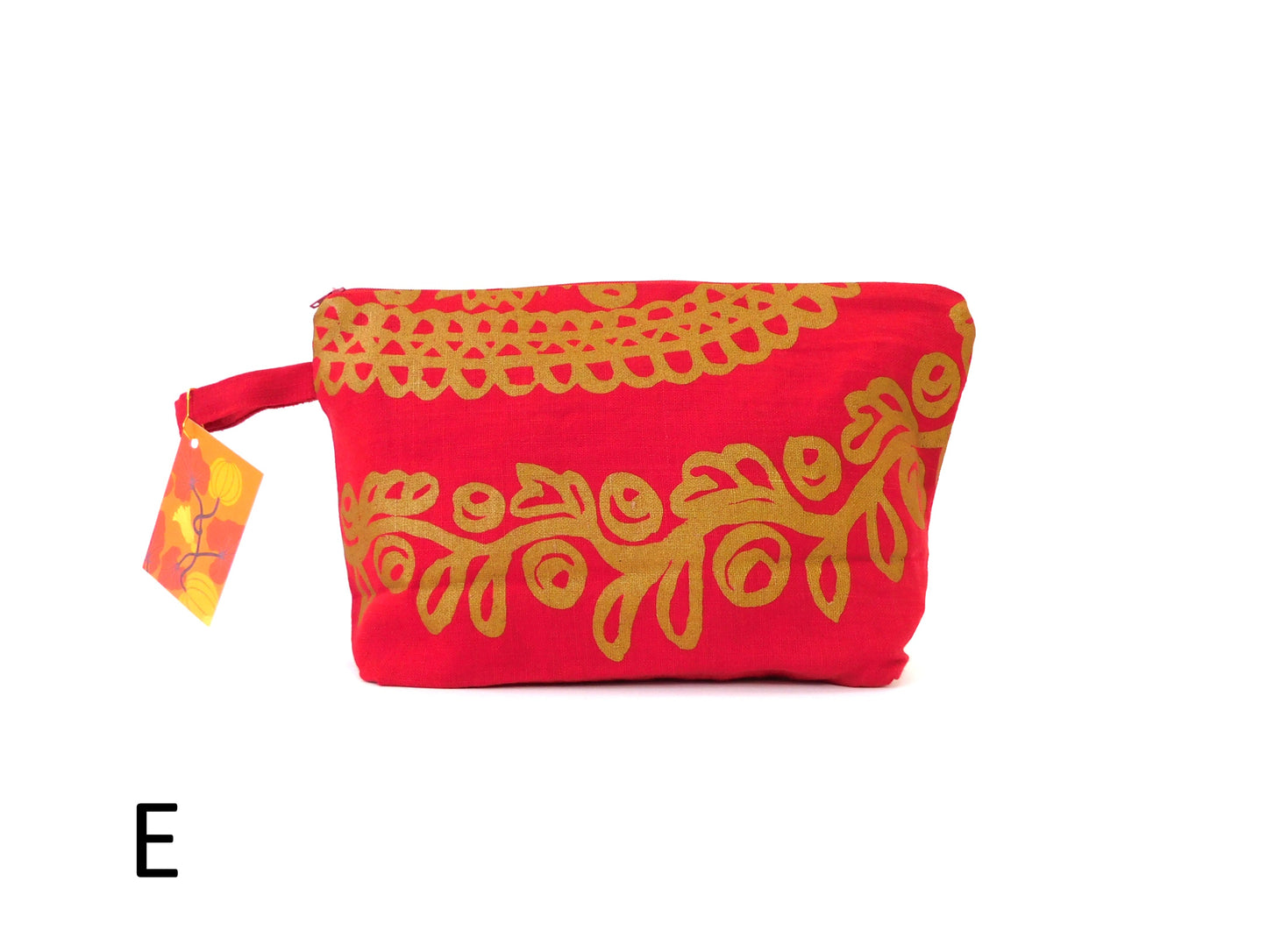 Marimekko Kirgiisi Fabric Zip Pouch  4 options    Red Gold