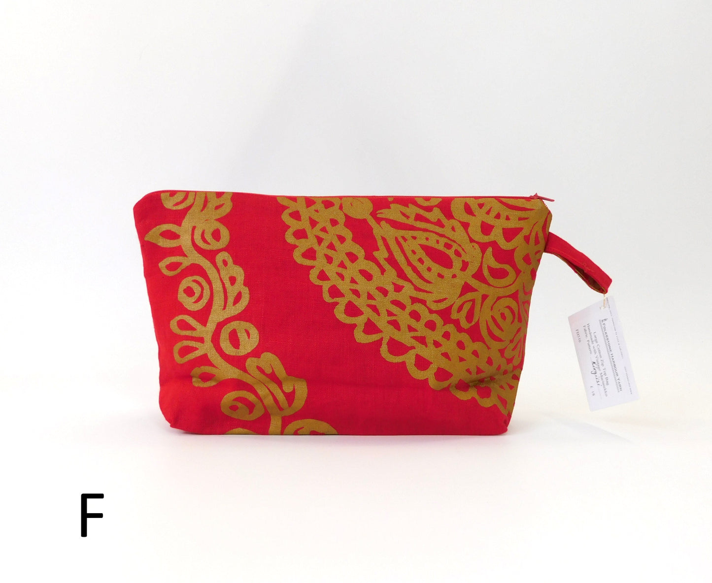 Marimekko Kirgiisi Fabric Zip Pouch  4 options    Red Gold