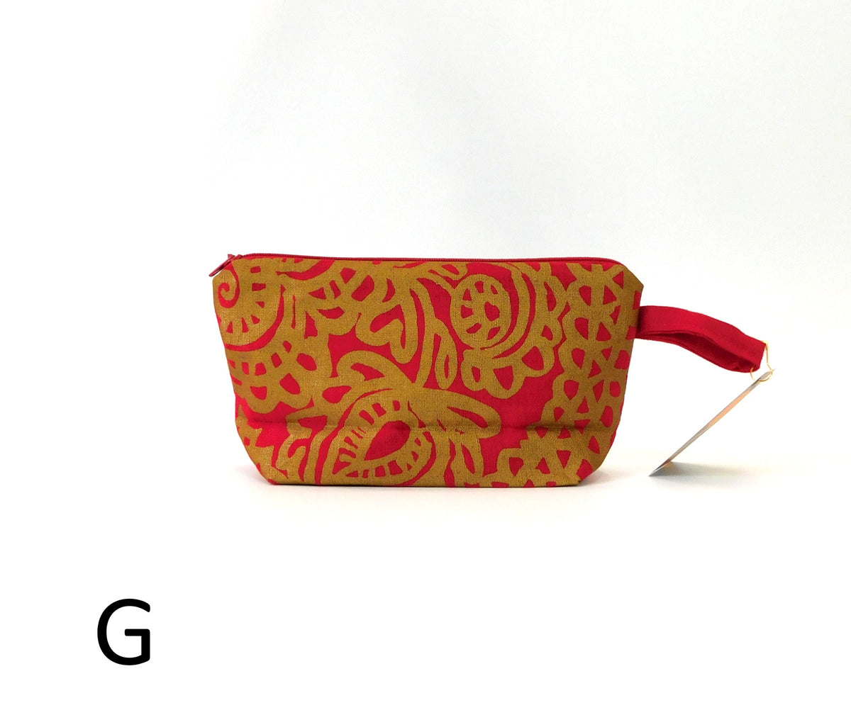 Marimekko Kirgiisi Fabric Zip Pouch  4 options    Red Gold