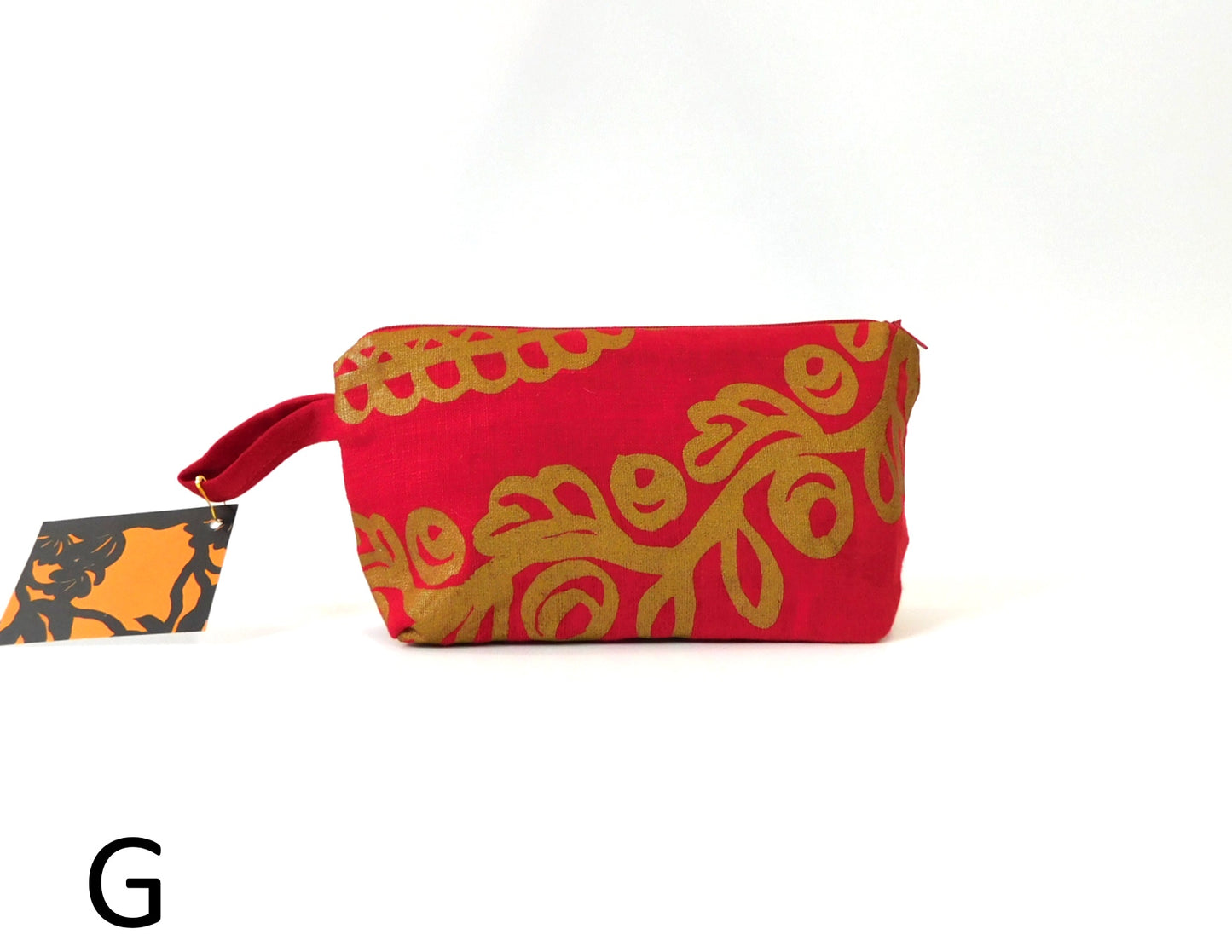 Marimekko Kirgiisi Fabric Zip Pouch  4 options    Red Gold