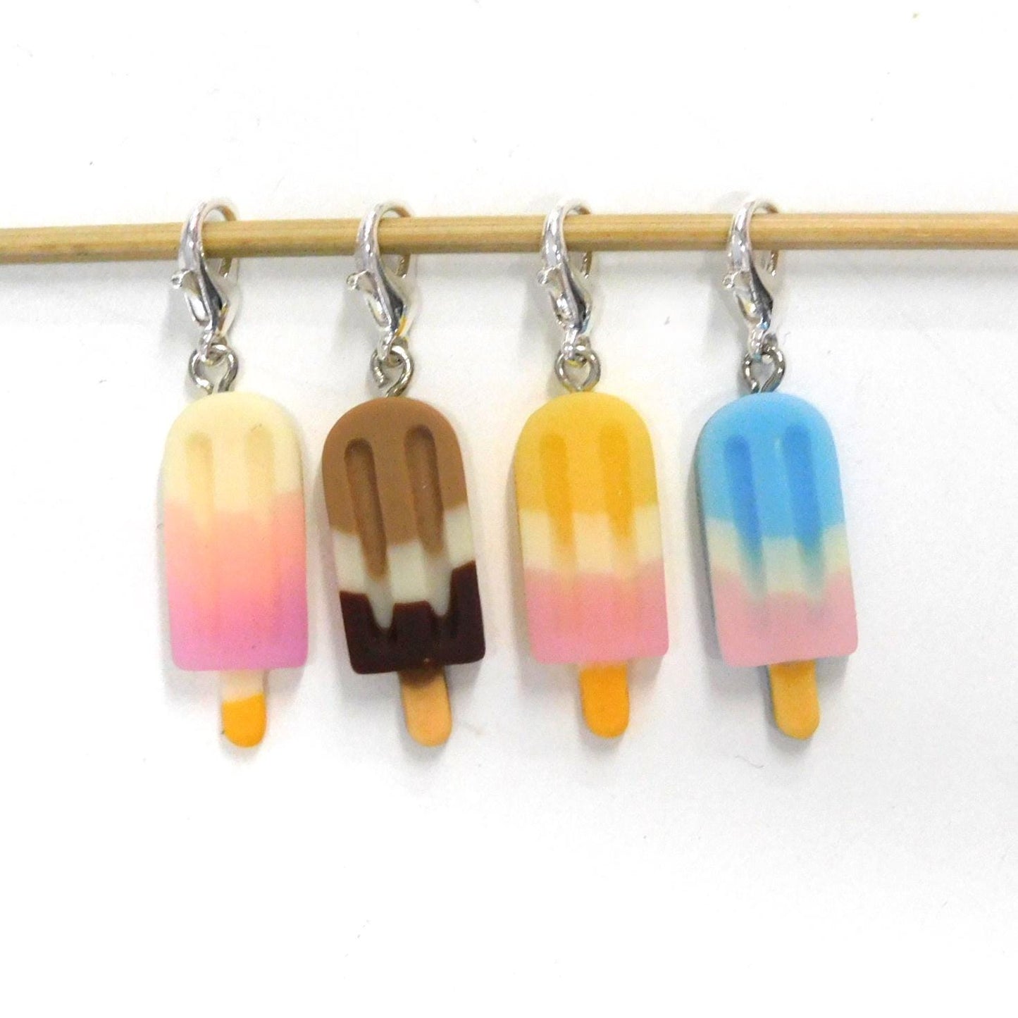 Iced Lolly Stitch Markers set of 4 on moveable clasps