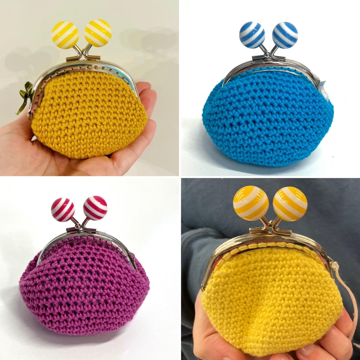 Kiss Clasp Crochet Purse Kit        9 Colour Options Available