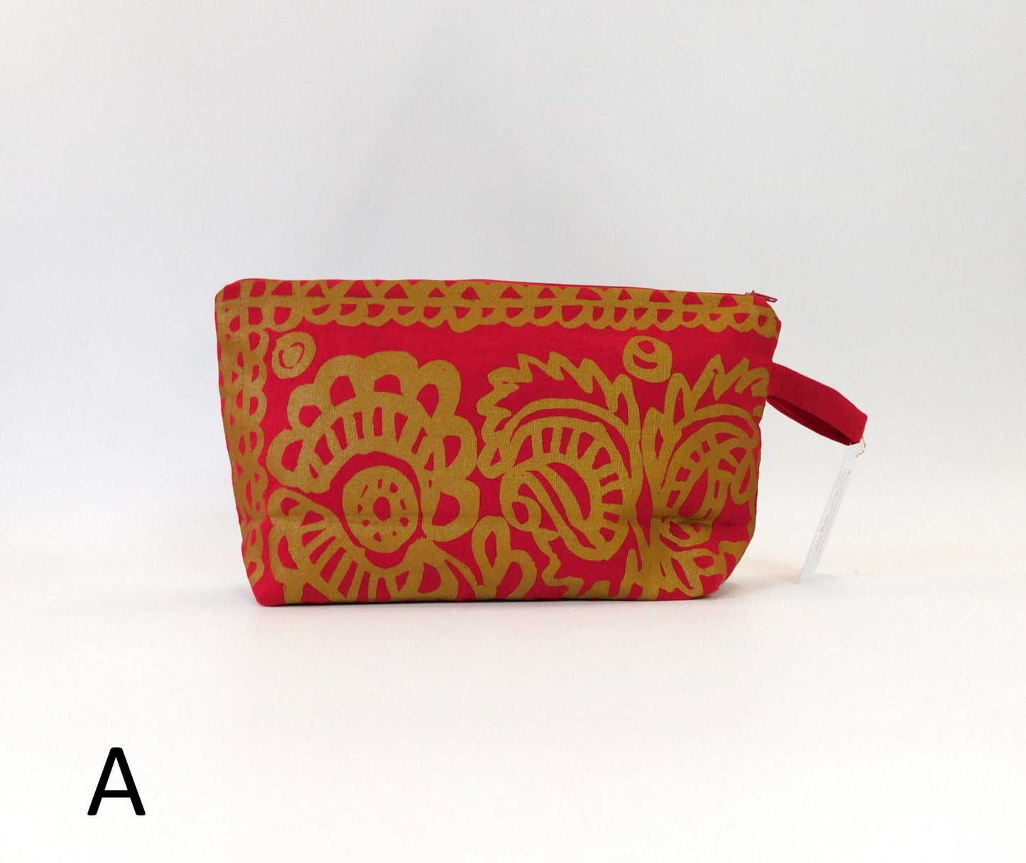 Marimekko Kirgiisi Fabric Zip Pouch  4 options    Red Gold