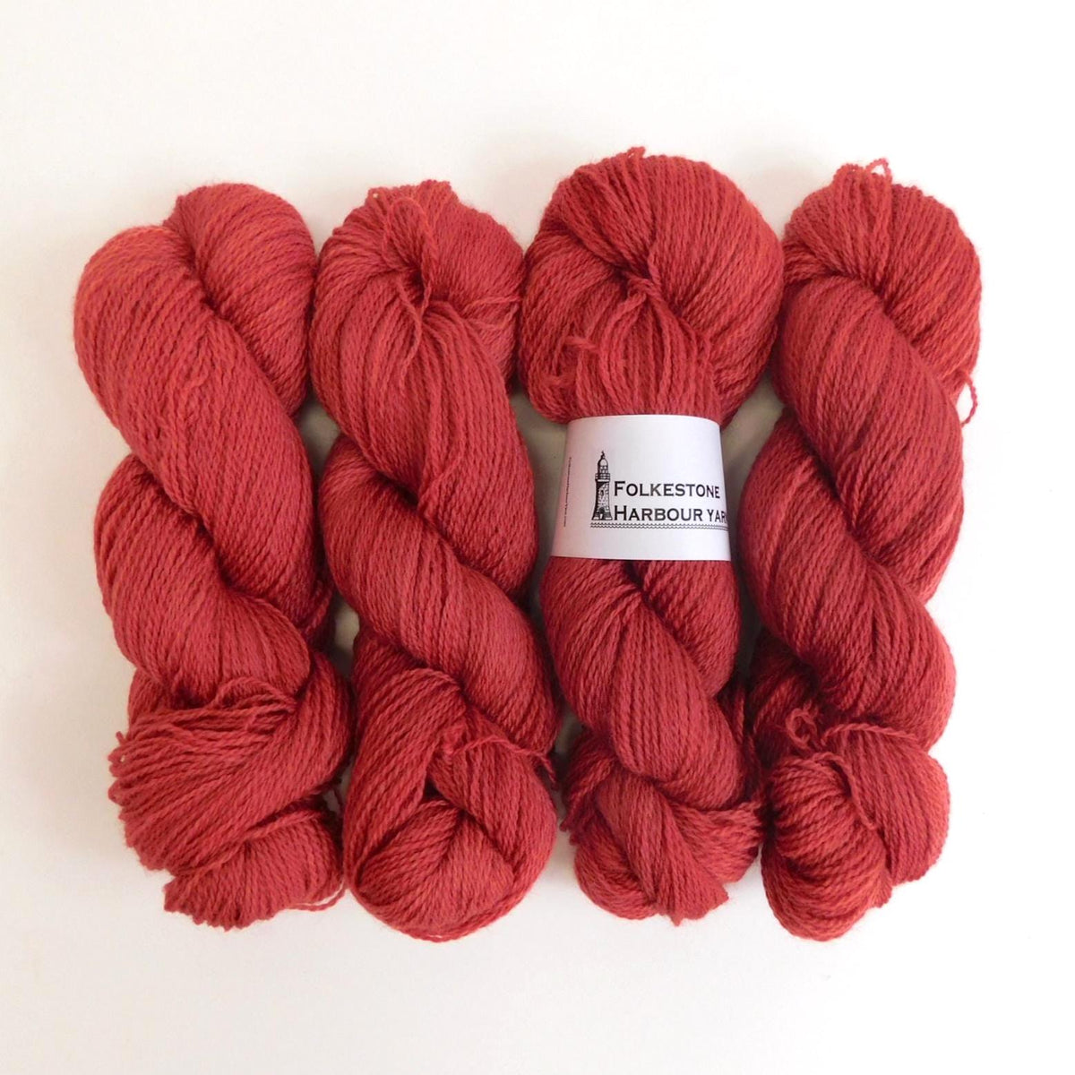 Hythe Red Semi-Solid Romney Sock weight Wool Yarn 100g