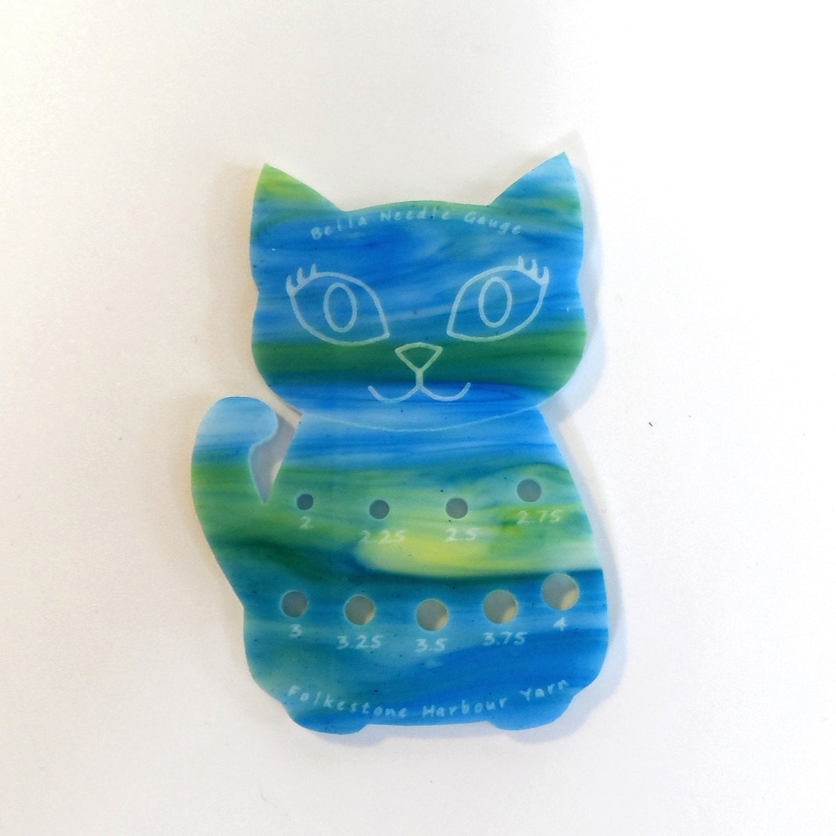 Bella Cat  Sock Knitting Needle Gauge Metric  Turquoise & Green swirl