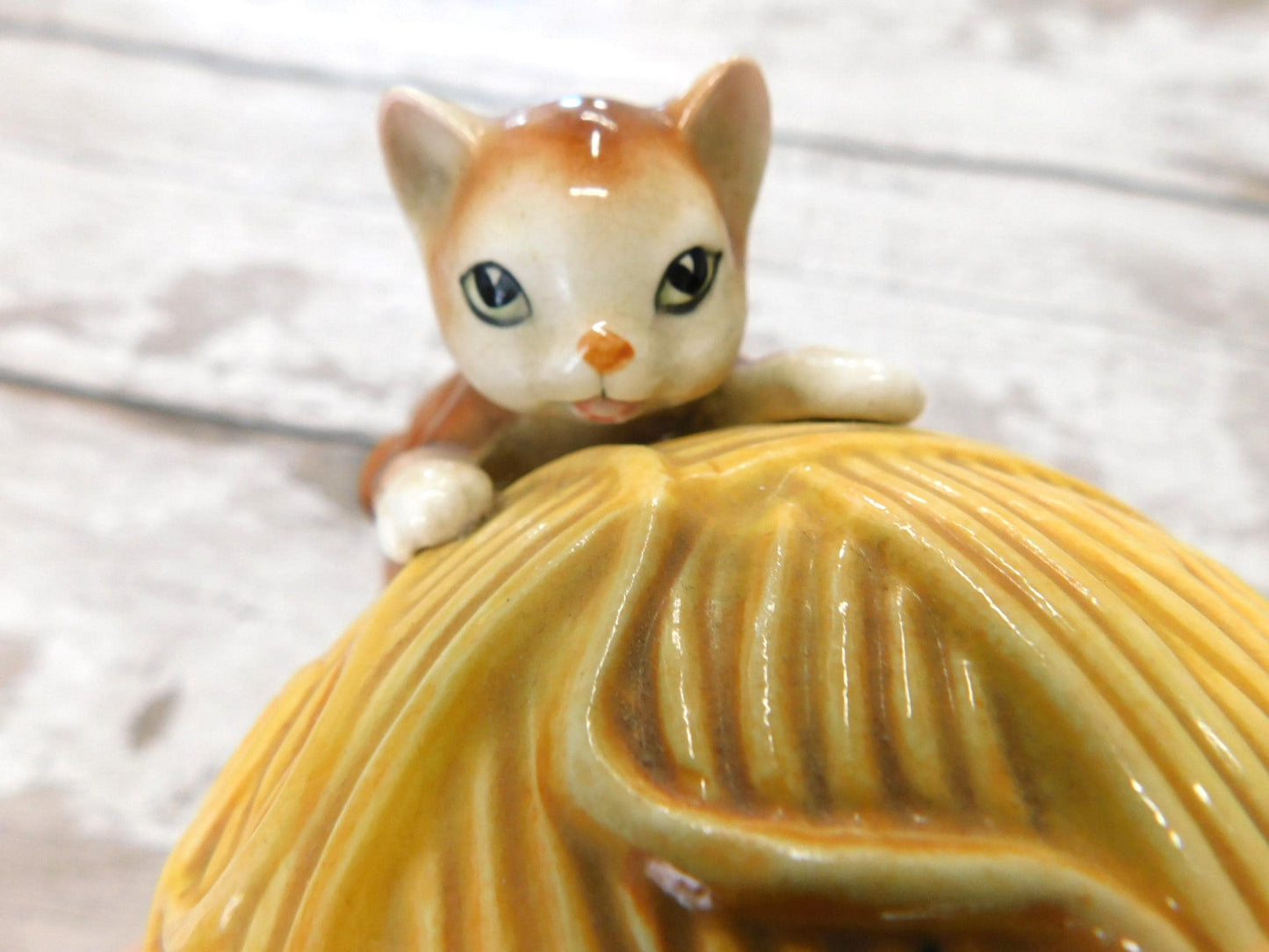 Vintage Ceramic Kittens on a Yarn Ball Piggy Bank
