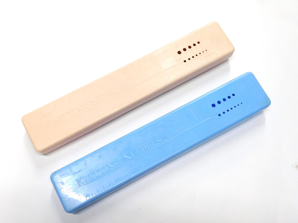 Vintage Knitting Needle Box  Blue or Pink