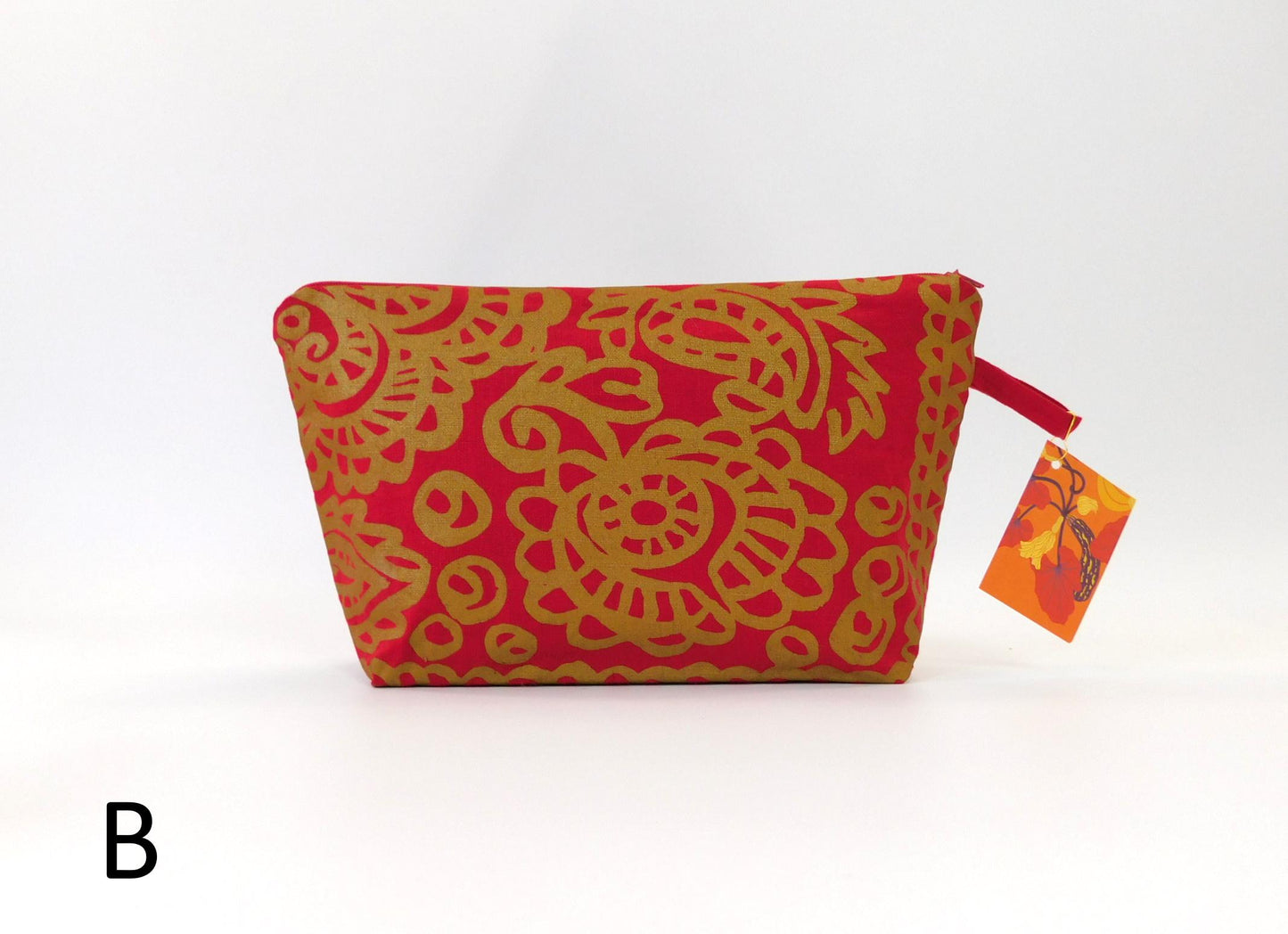 Marimekko Kirgiisi Fabric Zip Pouch  4 options    Red Gold