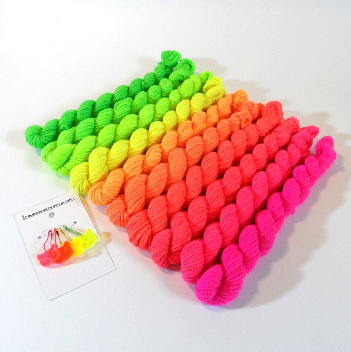 The Day the World Turned Day Glo Solid Gradient Mini Skein Set 100g Sock Yarn