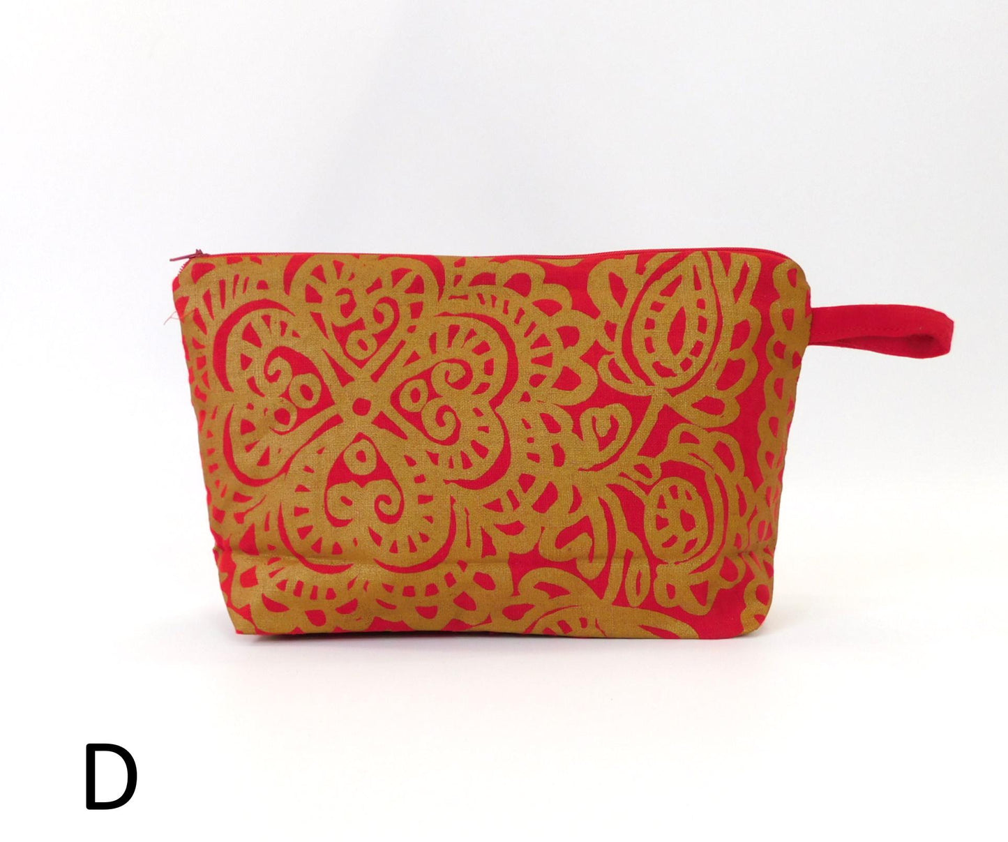 Marimekko Kirgiisi Fabric Zip Pouch  4 options    Red Gold