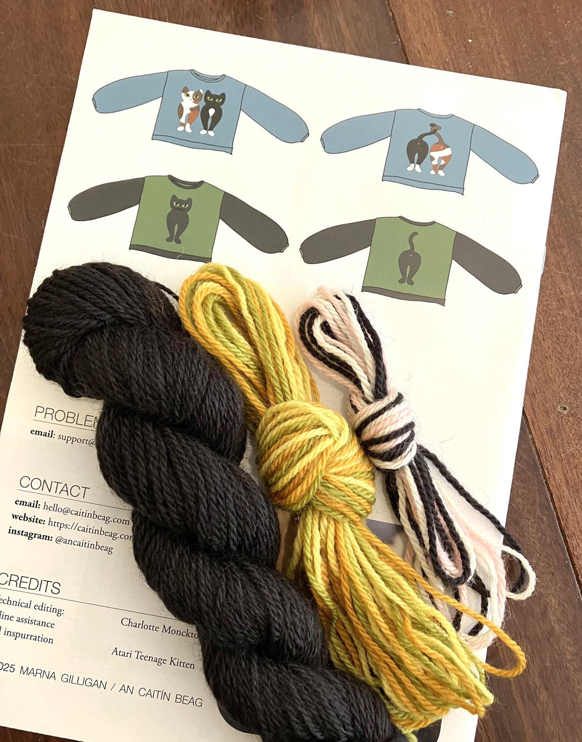 Cat Yarn Packs for The Cat Butt Sweater by An Caitin Beag   4 fur colours available